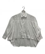 Y'sワイズ）の古着「COTTON THIN TWILL DOUBLE FRONT BIG BLOUSE」｜ホワイト