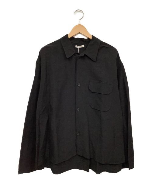 CLANE HOMME（クラネ オム）CLANE HOMME (クラネ オム) リネンシャツジャケット ブラック サイズ:2 未使用品の古着・服飾アイテム