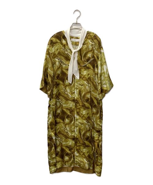 TOGA PULLA（トーガ プルラ）TOGA PULLA (トーガ プルラ) インナープリントドレス ゴールド サイズ:36 未使用品の古着・服飾アイテム