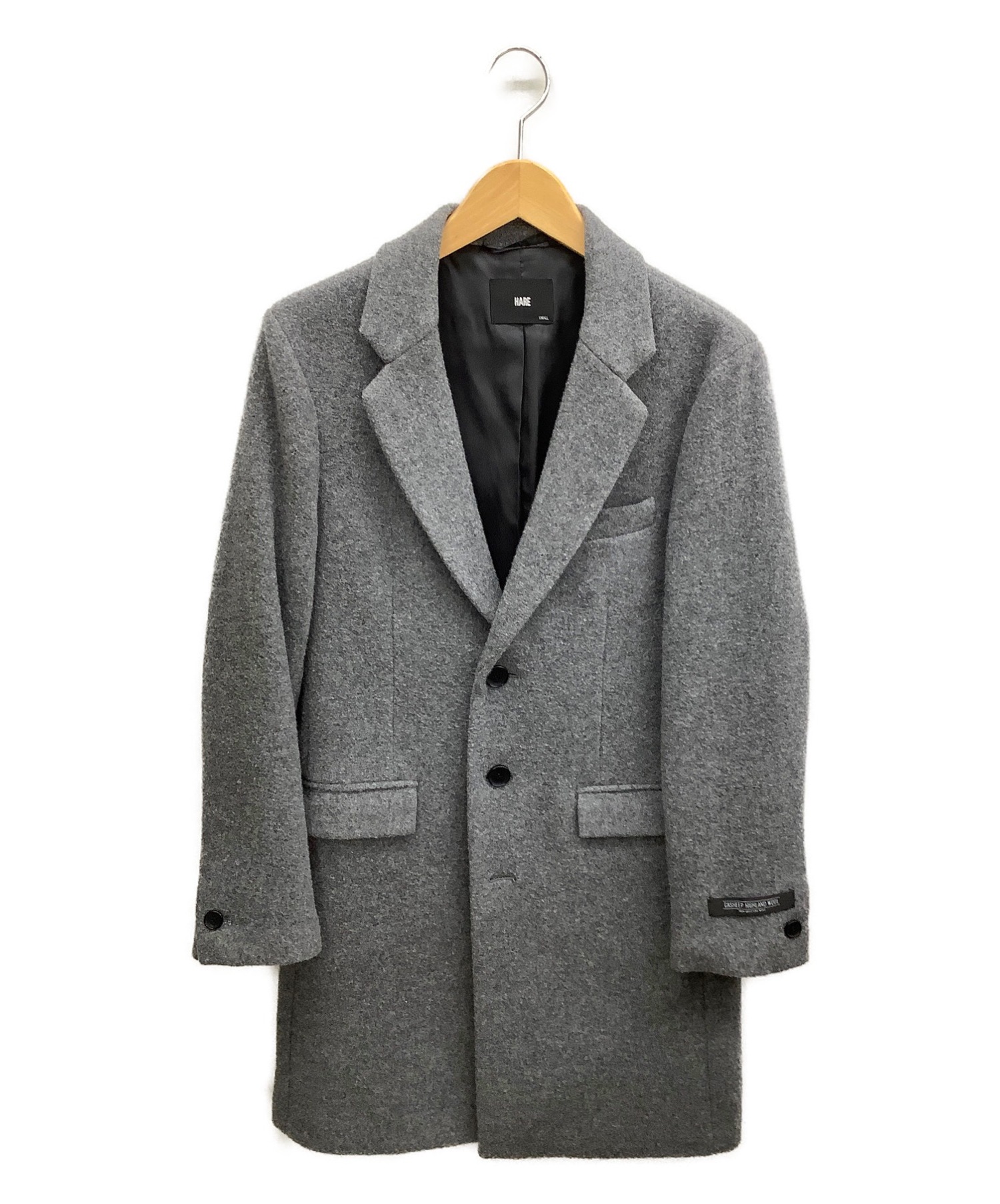 中古 古着通販 Hare ハレ チェスターコート グレー サイズ Small Casheep Highland Wool ブランド 古着通販 トレファク公式 Trefac Fashion