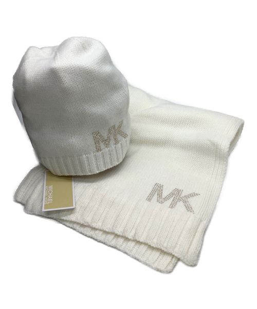 MICHAEL KORS（マイケルコース）MICHAEL KORS (マイケルコース) ニット帽 ホワイト 未使用品の古着・服飾アイテム