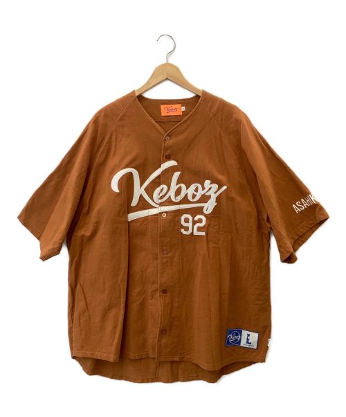 KEBOZ（ケボズ）KEBOZ (ケボズ) フランネルベースボールシャツ ブラウン サイズ:Ｌの古着・服飾アイテム