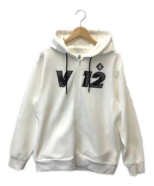 V12（ヴィトゥエルブ）V12 (ヴィトゥエルブ) ジップパーカー ホワイト サイズ:Lの古着・服飾アイテム