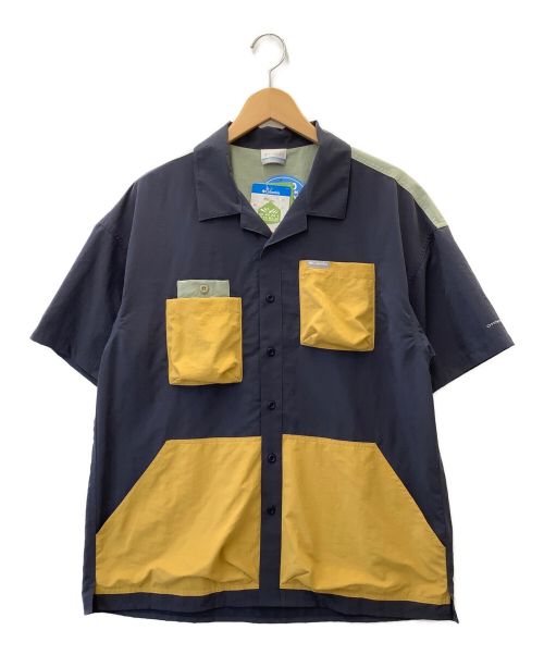 Columbia（コロンビア）Columbia (コロンビア) 半袖シャツ ネイビー×カーキ サイズ:M 未使用品の古着・服飾アイテム