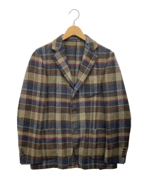 LARDINI（ラルディーニ）LARDINI (ラルディーニ) ウールジャケット ベージュ×ネイビー サイズ:46の古着・服飾アイテム