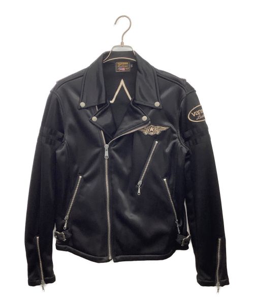 VANSON（バンソン）VANSON (バンソン) ライダースナイロンジャケット ブラック サイズ:Lの古着・服飾アイテム