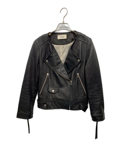 Snidel（スナイデル）Snidel (スナイデル) レザーライダースジャケット ブラック サイズ:SIZE Oの古着・服飾アイテム