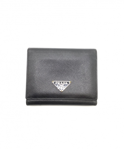 PRADA（プラダ）PRADA (プラダ) 3つ折り財布 ブラック 12の古着・服飾アイテム