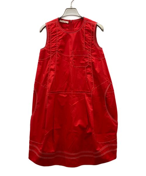 MARNI（マルニ）MARNI (マルニ) ノースリーブワンピース レッド サイズ:12の古着・服飾アイテム