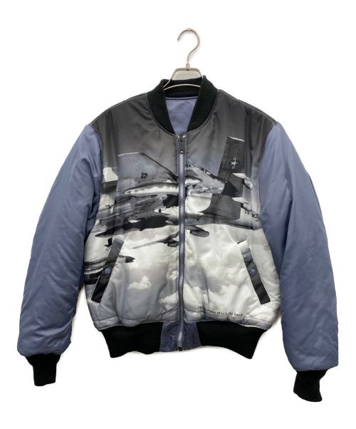 ALPHA（アルファ）ALPHA (アルファ) リバーシブルMA-1ジャケット グレー サイズ:Lの古着・服飾アイテム