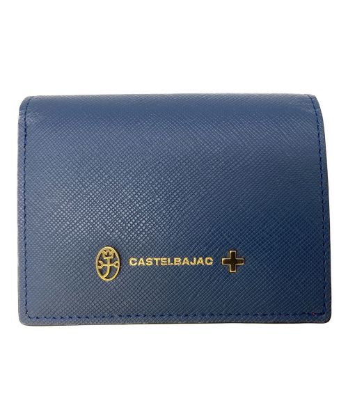 CASTELBAJAC（カステルバジャック）CASTELBAJAC (カステルバジャック) 2つ折り財布 ネイビー×イエローの古着・服飾アイテム