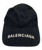 BALENCIAGA）の古着「ロゴバイザーキャップ」｜ブラック
