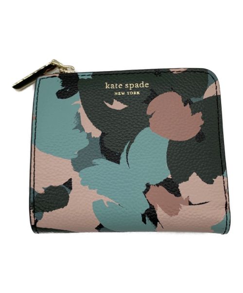 Kate Spade（ケイトスペード）Kate Spade (ケイトスペード) 2つ折り財布 ブラック×グレー×ピンクの古着・服飾アイテム