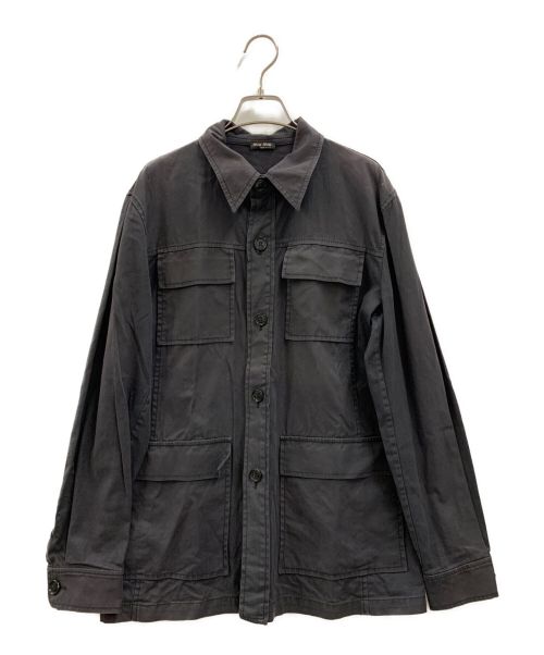 MIU MIU（ミュウミュウ）MIU MIU (ミュウミュウ) MIU MIU　ワークシャツ ブラック サイズ:50の古着・服飾アイテム