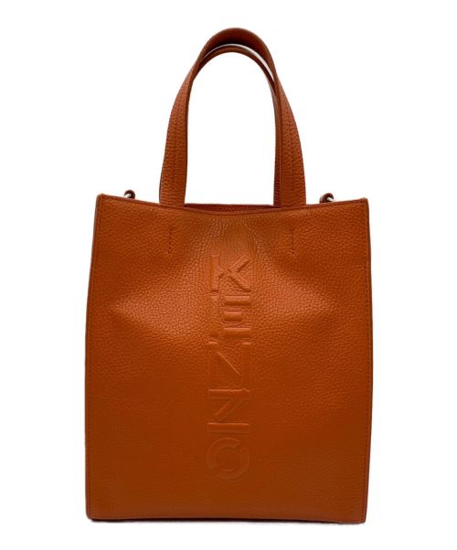 KENZO（ケンゾー）KENZO (ケンゾー) エンボスロゴ2WAYバッグ オレンジの古着・服飾アイテム