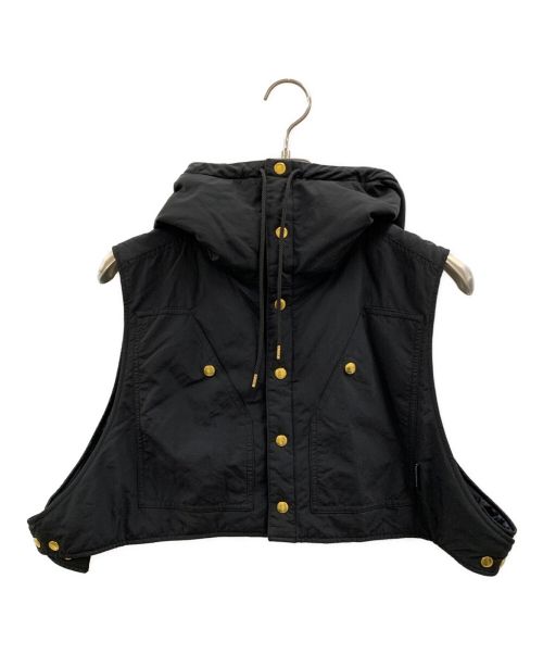 BURLAP OUTFITTER（バーラップアウトフィッター）BURLAP OUTFITTER (バーラップアウトフィッター) 中綿ショートフードベスト ブラック サイズ:FREEの古着・服飾アイテム