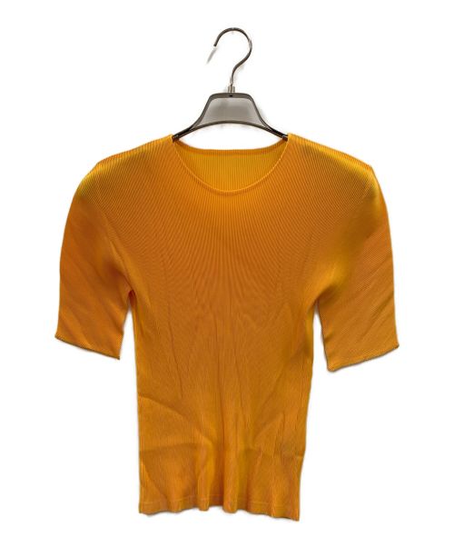 PLEATS PLEASE（プリーツプリーズ）PLEATS PLEASE (プリーツプリーズ) 半袖プリーツカットソー オレンジ サイズ:Lの古着・服飾アイテム
