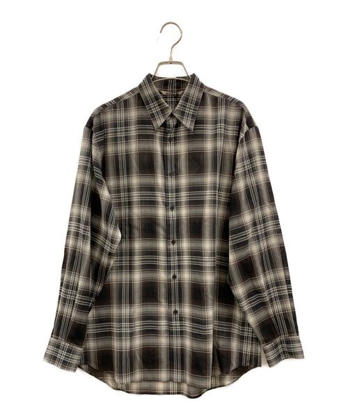 AURALEE（オーラリー）AURALEE (オーラリー) 長袖シャツ ブラック×グレー サイズ:3 未使用品の古着・服飾アイテム