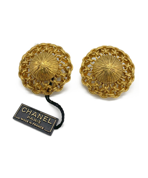 CHANEL（シャネル）CHANEL (シャネル) ラウンドチェーンイヤリング ゴールドカラーの古着・服飾アイテム