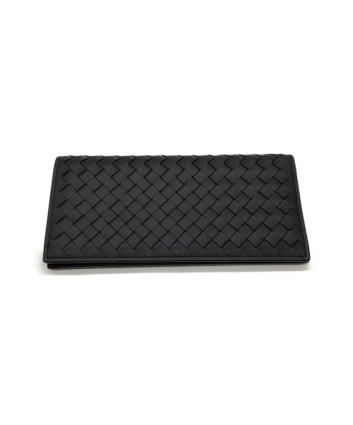 中古 古着通販 Bottega Veneta ボッテガヴェネタ 長財布 ブラック イントレチャート ブランド 古着通販 トレファク公式 Trefac Fashion