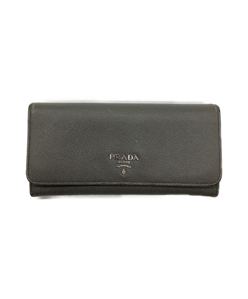 中古 古着通販 Prada プラダ 長財布 グレー サフィアーノ ブランド 古着通販 トレファク公式 Trefac Fashion