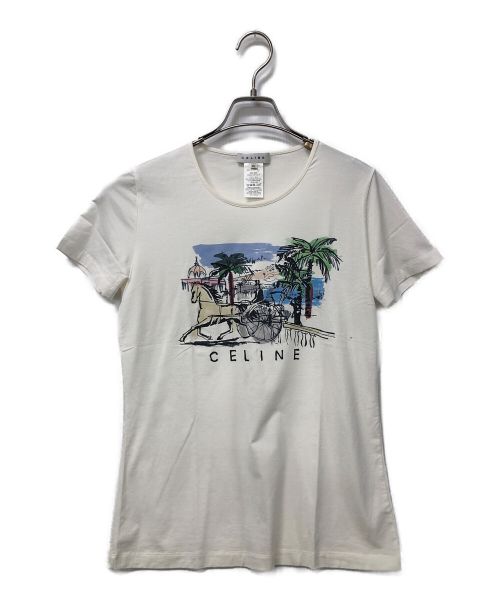 CELINE（セリーヌ）CELINE (セリーヌ) ロゴカットソー ホワイト サイズ:XLの古着・服飾アイテム