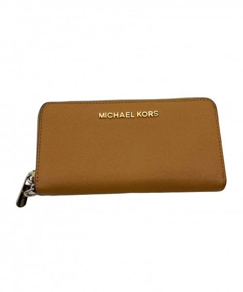 MICHAEL KORS（マイケルコース）MICHAEL KORS (マイケルコース) ラウンドファスナー財布 ベージュの古着・服飾アイテム
