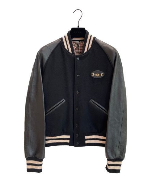 GUCCI（グッチ）GUCCI (グッチ) フェルトレザーボンバージャケット ブラック サイズ:46 未使用品の古着・服飾アイテム