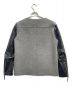SUNSEA (サンシー) レザースリーブウールジャケット グレー×ブラック サイズ:M：15000円