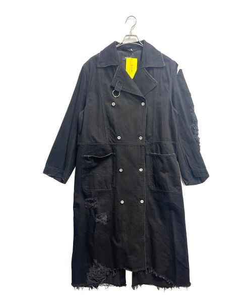 DIESEL（ディーゼル）DIESEL (ディーゼル) デニムトレンチコート ブラック サイズ:XS 未使用品の古着・服飾アイテム