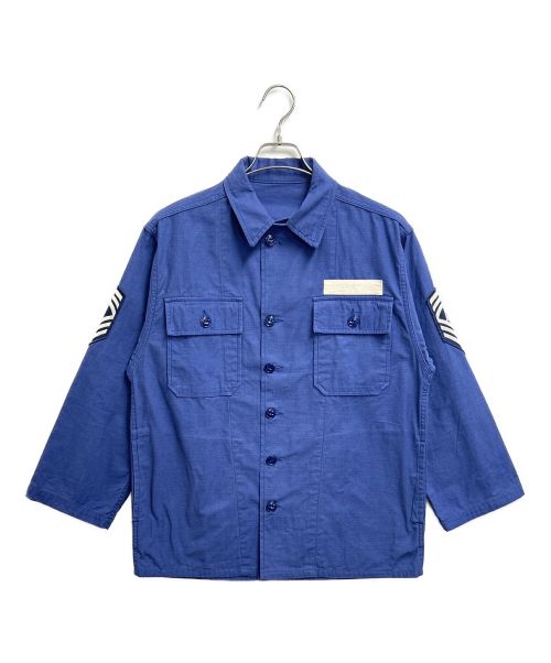 MADISON BLUE（マディソンブルー）MADISON BLUE (マディソンブルー) ミリタリーシャツジャケット ブルー サイズ:XSの古着・服飾アイテム