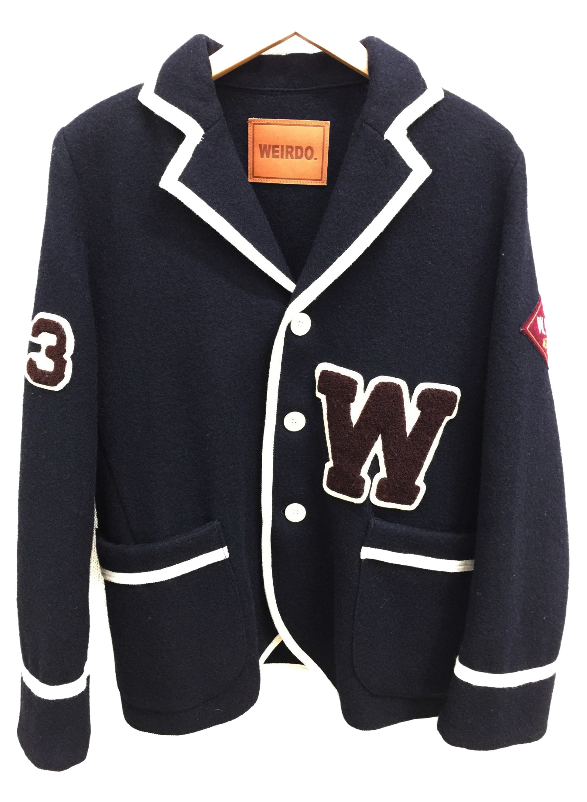 中古 古着通販 Weirdo ウィアード スクールジャケット ネイビー ホワイト サイズ M 秋冬物 ブランド 古着通販 トレファク公式 Trefac Fashion