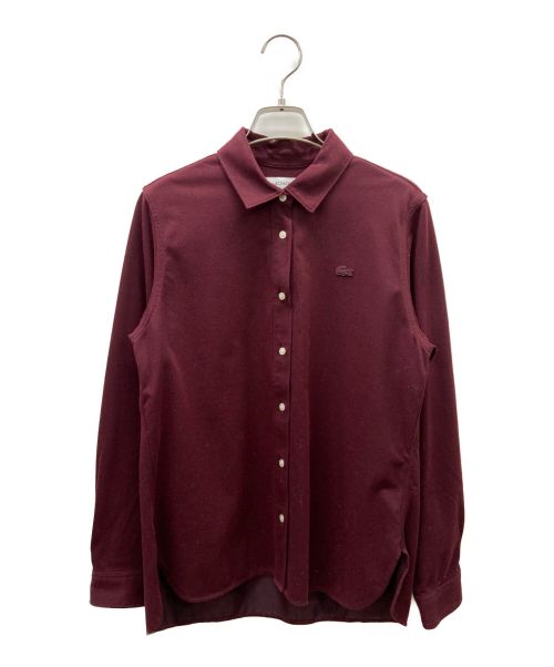 LACOSTE（ラコステ）LACOSTE (ラコステ) インディゴライクニットシャツ ボルドー サイズ:Mの古着・服飾アイテム