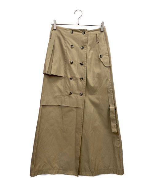UN3D.（アンスリード）UN3D. (アンスリード) トレンチスカート ベージュ サイズ:38の古着・服飾アイテム