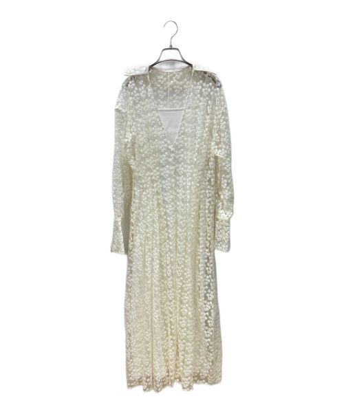Ameri（アメリ）AMERI (アメリ) VINTAGE LIKE SHEER FLOWER DRESS ホワイト サイズ:Mの古着・服飾アイテム