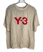 Y-3（ワイスリー）の古着「ロゴプリントカットソー」｜ベージュ×レッド