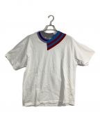 kolor/BEACON（）の古着「ハード天竺Tシャツ」｜ホワイト×ブルー×レッド