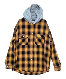 flagstuff（フラグスタフ）の古着「FLANNEL HOODED SHIRTS」｜イエロー