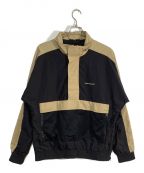 Calvin Klein Jeansカルバンクラインジーンズ）の古着「ハーフジップナイロンジャケット」｜ベージュ×ブラック