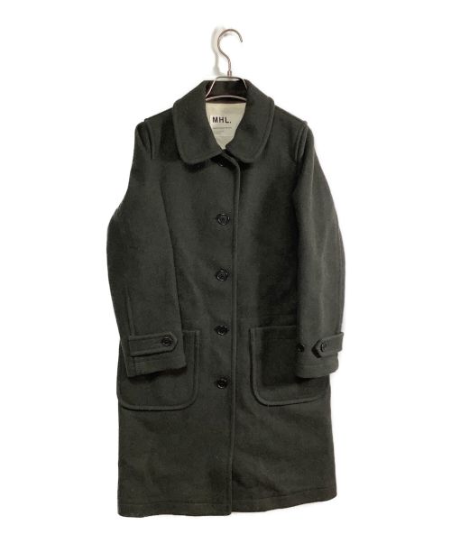 MHL（エムエイチエル）MHL (エムエイチエル) メルトンステンカラーコート チャコールグレー×グリーンミックス サイズ:1の古着・服飾アイテム