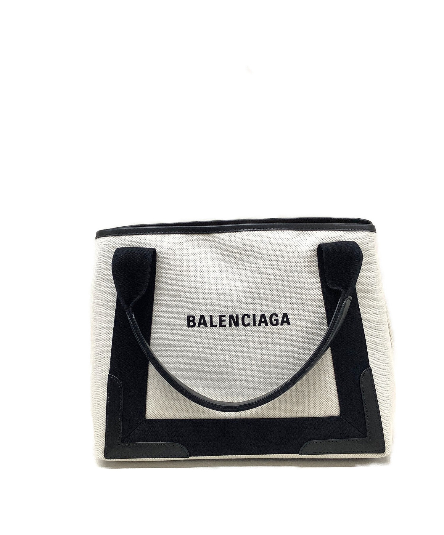 【中古・古着通販】BALENCIAGA (バレンシアガ) カバス トートバッグ ホワイト×ブラック カバス キャンバス
