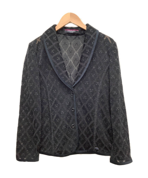 LEONARD（レオナール）LEONARD (レオナール) ラメメッシュシルクジャケット ブラック サイズ:42 秋物 シルク62%の古着・服飾アイテム