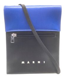 MARNI（マルニ）の古着「POUCH ON STRAP PVC」｜ブルー×ブラック