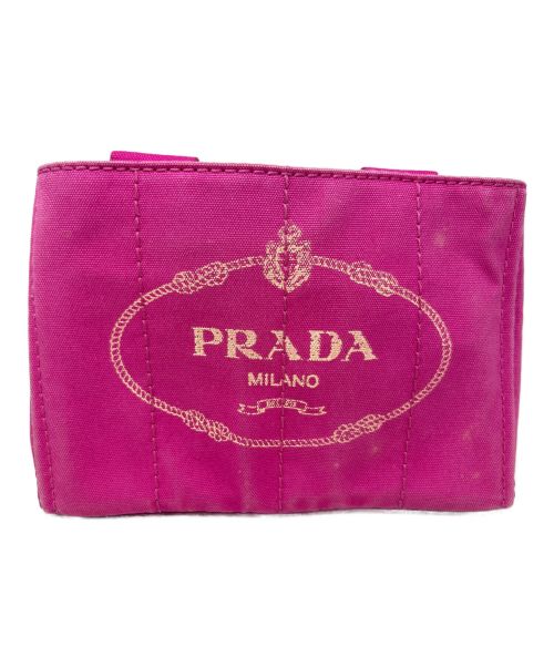 PRADA（プラダ）PRADA (プラダ) キャンバスハンドバッグ ピンククの古着・服飾アイテム