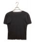 PLEATS PLEASE (プリーツプリーズ) フリンジカットリブTシャツ ブラック サイズ:3：5800円