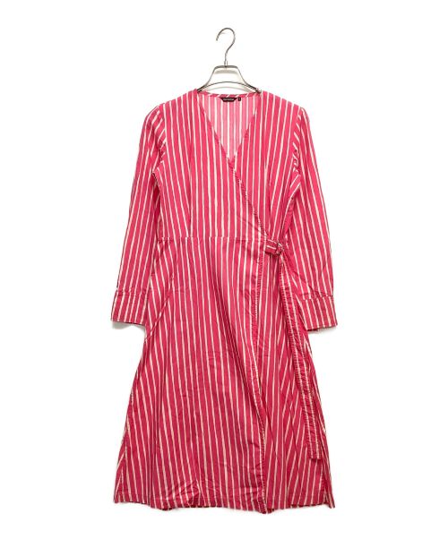 marimekko（マリメッコ）marimekko (マリメッコ) カシュクールワンピース ピンク サイズ:36の古着・服飾アイテム