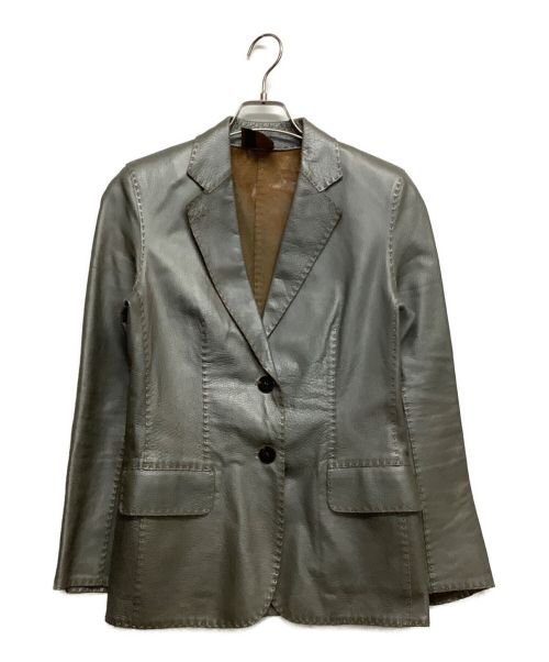 FENDI（フェンディ）FENDI (フェンディ) レザージャケット グレー サイズ:40の古着・服飾アイテム