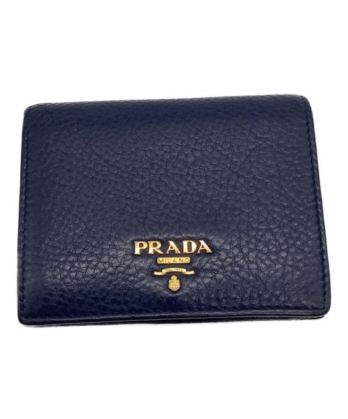 PRADA（プラダ）PRADA (プラダ) 2つ折り財布 ネイビーの古着・服飾アイテム