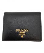 PRADA（プラダ）の古着「2つ折り財布」｜ブラック