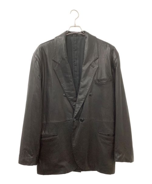 BARBA'S（バルバ）BARBA'S (バルバ) レザーテーラードジャケット ブラック サイズ:44の古着・服飾アイテム